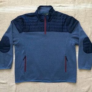 ORVIS Pullover SWEATER Quarter Zip Partial Puffer